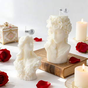 Bougie parfumée buste de déesse vintage, sculpture florale, statue, bougie artistique, décoration de table, cadeau - Product Image 4