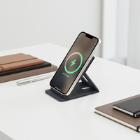 Support de téléphone pliable, étanche et flexible avec chargeur sans fil |   Compatible avec le bureau |   Chargeur sans fil pour téléphones