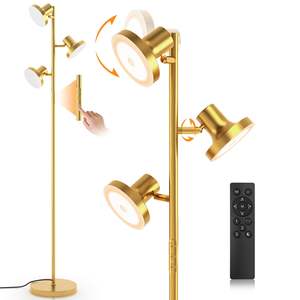Lampe sur pied moderne de luxe à <span class=keywords><strong>3</strong></span> lumières avec projecteur LED pour le salon, la chambre à coucher, les tâches et la lecture sans fil avec télécommande - Product Image 2