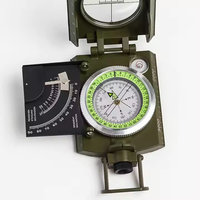 Boussole multifonctionnelle professionnelle en métal, règle de voyage d'aventure en plein air, niveau inclinomètre, loupe phosphorescente