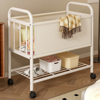 Chariot de rangement à roulettes double en métal antirouille pour linge, gain de place, pour la maison