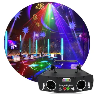 YSH 5 lens 3in1 RGB çakarlı lamba lazer dmx parti dekorasyon DJ projektör ışın ışıkları di disko dans müzik gece kulübü bar