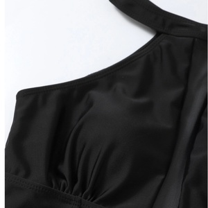 Traje de Baño de Verano Personalizado para Mujer, Bikini de Color Sólido con Textura, Volantes, Spandex/Poliéster, Secado Rápido - Product Image 4