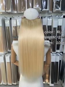 Ekstensi rambut jepit tak terlihat Luxsea warna pirang abu-abu highlight 20 inci 2026 terlaris tanpa sambungan - Product Image 3