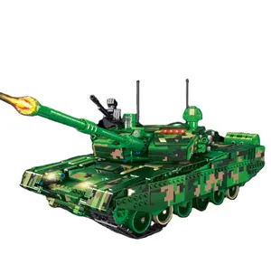 T4010 TGL德国豹式ZTZ-99A模型坦克陆军战争武器DIY砖套装军事战斗坦克积木玩具