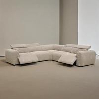 Canapé inclinable électrique intelligent de luxe extensible en forme de L personnalisé en tissu Beige chaise inclinable canapé mobilier de salon