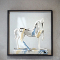 Miniature Cheval en Verre et Céramique, Artisanat de Rajasthan, Décoration Personnalisée pour la Maison, Design Moderne et Simple