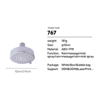 Douche de plafond chromée avec tuyau courbé monobloc en laiton chromé pour la rénovation de salles de bain d'hôtels haut de gamme
