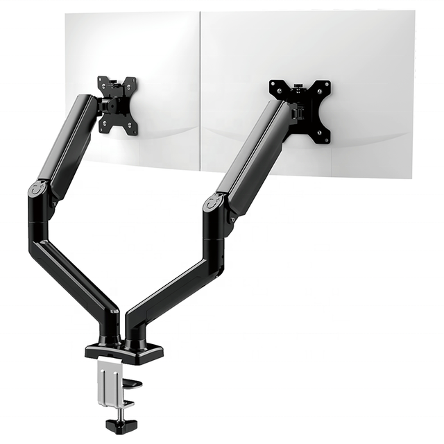 Height Adjustable Dual Monitor Arm Extended Monitor Stand Desk Mounts for 17 to 24 Inch Computer Screen