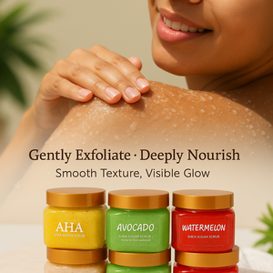 Gommage corporel au sucre de karité biologique naturel éclaircissant exfoliant blanchissant à étiquette privée personnalisée - Product Image 6