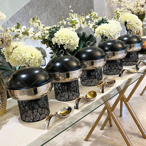 Bộ đồ giữ nóng thức ăn sang trọng màu đen, mạ vàng, dùng cho tiệc cưới, phục vụ tiệc buffet, phục vụ ăn uống, dùng trong dịch vụ ăn uống - Product Image 3