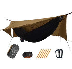 Camping Hamac Tente avec Moustiquaire et Pare-Soleil Extra Large 2 Personnes Polyester Léger UPF50 + Suspendus Arbre Sangles Balançoire - Product Image 6