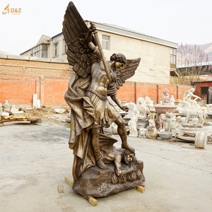 Religious Outdoor Decor Saint <strong>Archangel</strong> Brass Statue Large Hold Sword Killing Devil <strong>St</strong> Angel <strong>Michael</strong> Bronze Statue Sculpture - Product Image 2