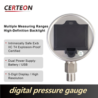 Tekanan Digital Kompak Industri Portabel Psi MmHg M20 G1/4 Vakum Air Gas Oli USB Baterai 0.1-160MPa