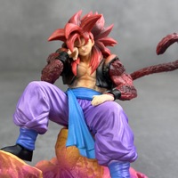 Figura de Anime GZ117 GK, Estatua de Guerrero SSJ4 en Pose Sentada con Base, Modelo de PVC, Decoración de Escritorio, Adorno Coleccionable, Regalo