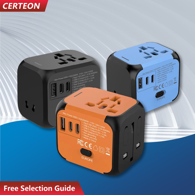 Universal Travel Adapter International Plug Adapter 100-250V All in One Worldwide US UK EU AU Business Travel