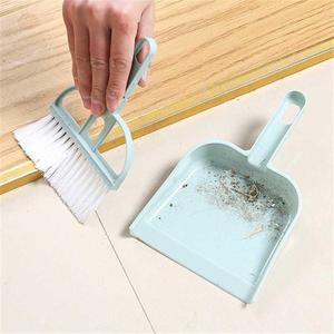 Mini Dustpan Broom Set 2 In 1 Soft Bristles Plastic Desktop Cleaning <b>Tool</b> For Home Office Keyboard Use - Product Image 4