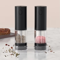 Juego de Molinillos Eléctricos Recargables Tipo-C de Alta Potencia para Sal y Pimienta, Tanque Grande de 95 ml, Molinillo de Especias con Luz LED para el Hogar y Bar