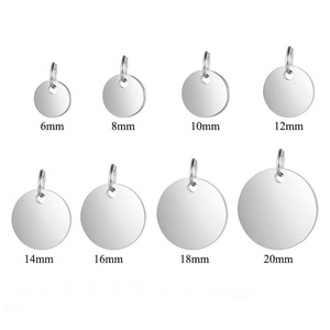 Round Engravable Pendant Coin Stamping Blanks Disc Tags <strong>Plate</strong> Pendant For Necklace Stainless Steel Engravable Plain - Product Image 2