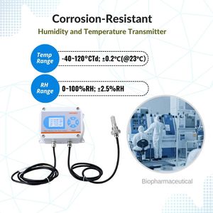 Hg808 f chống ăn mòn Độ ẩm và cảm biến nhiệt độ Transmitter RS485 4-20mA 0-5V 0-10V -40 đến 120 ℃ - Product Image 1