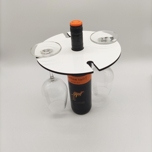 Caddy simple en MDF avec imprimé UV en bois pour cintre de tasse en <span class=keywords><strong>verre</strong></span> de Champagne porte-gobelet à vin rouge support de caddie de Sublimation - Product Image 1
