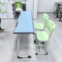 Bureau double moderne en métal durable avec chaises séparées, hauteur réglable, écologique, imperméable, pour usage scolaire tropical et chambre à coucher