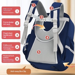 Nuovo Zaino Scolastico per Bambini della Scuola Primaria, Ultra-leggero, Impermeabile, in Tessuto Oxford, con Chiusura a Cerniera, Tracolla Curva, Grande Capacità - Product Image 4