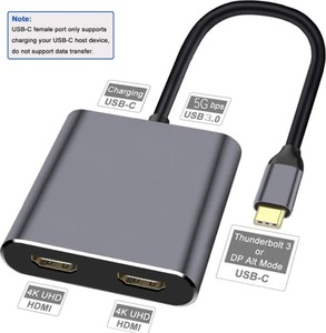 Concentrador de red 4 en <span class=keywords><strong>1</strong></span> Tipo c multifuncional, <span class=keywords><strong>hub</strong></span> DE TYPE-C a dual HDTV USB3.0 tipo c 4 en <span class=keywords><strong>1</strong></span> para macbook / samsung/ huawei/teléfonos de <span class=keywords><strong>google</strong></span> - Product Image 2