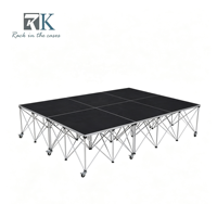 Plateforme de scène pliable en aluminium professionnelle et portable, scène modulaire à montage rapide pour événements intérieurs/extérieurs