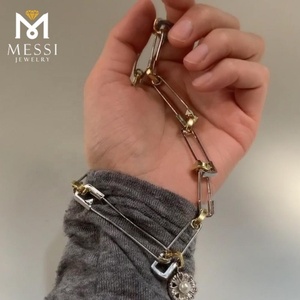 Collier tendance en forme d'épingle, bijoux personnalisés en argent 925 ou en or rose, tendance Instagram, blogueurs, bijoux de mode, Messi Jewelry - Product Image 4