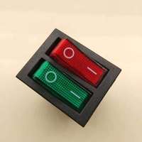 Interrupteur à bascule KCD6 double type bateau avec voyant rouge, 2 positions, 6 broches, pour chauffage électrique