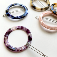 Cercle rond écaille de tortue pince à cheveux anneau Barrette cercle écaille de tortue accessoires de cheveux pince à cheveux en acétate