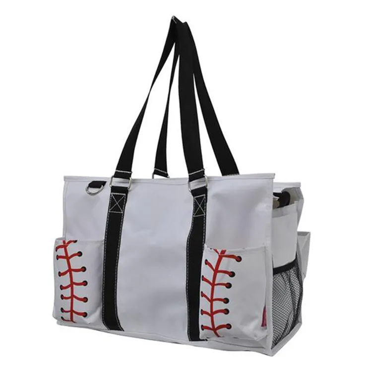 A2195 Portable Large Capacity Women Tote Bag Softball Printing Pouch Outdoor Canvas Backpack Storage Travel Sports Handbags