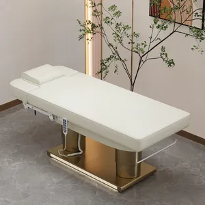 Fabbrica d'oro di lusso doppia colonna 3 motore elettrico lettino da massaggio di bellezza personalizzato colore del viso letto per salone di bellezza