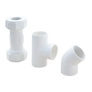 1/2" to 2" white color water supply compression coupling tee and 45 elbow PVC UPVC PPR pipe fittings