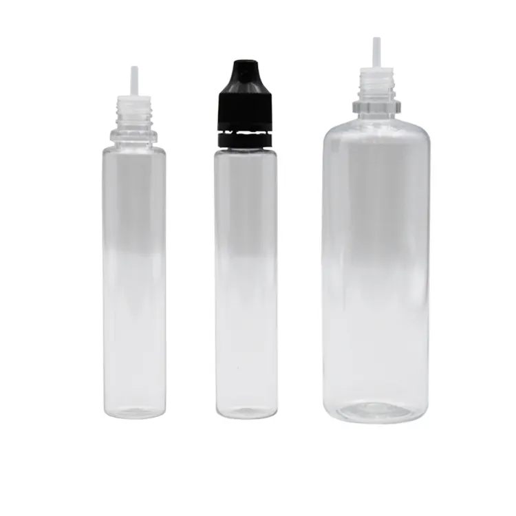 Squeeze Dropper Smoke Oil e juices liquid Long Thin Neck Plastic PET Bottles for oil juice With Childproof With Theft Proof