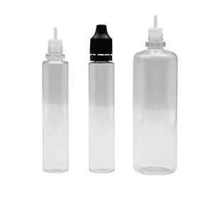 Squeeze Dropper Smoke Oil e juices liquid Long Thin Neck Plastic PET Bottles for oil juice With Childproof With Theft Proof