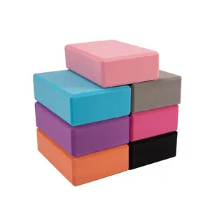彩色瑜伽块，带6英尺瑜伽带高密度EVA泡沫块，用于拉伸
