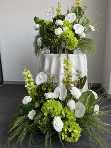 Décorations de fleurs vertes luxuriantes pour allée, fleurs de table, centres de table floraux, centres de table artificiels, boule de fleurs, arche - Product Image 6