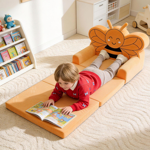 Sofá <span class=keywords><strong>Cama</strong></span> Convertible 2 en 1 de <span class=keywords><strong>Espuma</strong></span> Viscoelástica con Diseño de Dibujos Animados, Sillón Suave para Bebés, Sofá <span class=keywords><strong>Plegable</strong></span> para Niños Pequeños - Product Image 4