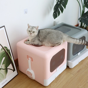 Arenero Rectangular para Gatos, 65L, Plástico, Control Manual de Olores, Fácil de Limpiar, Totalmente Cerrado, Duradero - Product Image 2