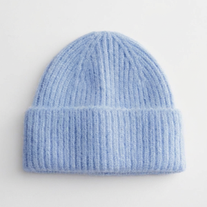 ACTIVE SAFETY Gorro de punto acanalado morado claro con bordado a mano, 100% acrílico, con puño, unisex, de invierno, con detección de agujas para uso diario - Product Image 1