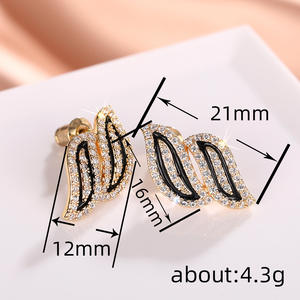 Boucles d'oreilles clous en pierre rouge E3444, plaqué or, serti pavé, bijoux de mode pour femme, idéales pour les soirées - Product Image 6