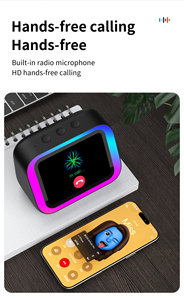 Haut-parleur intelligent TF26 <span class=keywords><strong>Pro</strong></span> avec assistant vocal IA, écran tactile, lumière LED <span class=keywords><strong>RGB</strong></span> intelligente HIFI, portable sans fil pour utilisation sur ordinateur - Product Image 6