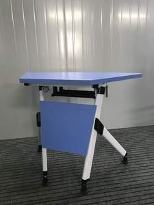 Mesa de oficina plegable con marco de madera móvil moderna con ruedas, muebles comerciales duraderos para reuniones de entrenamiento - Product Image 6