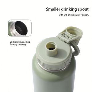 Custom Logo 1L Stainless Steel Double Wall Insulated Vacuum <b>Flask</b> 32oz Magnetic Water <b>Bottle</b> with Phone Holder - Product Image 2