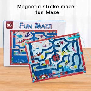 Nouveau design créatif, jouet en bois Montessori pour enfants, jeu de perles magnétiques, araignée amusante, labyrinthe magnétique, puzzle pour garçons - Product Image 2