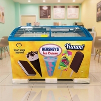 Lemari Pendingin Es Krim Komersial XMING Dengan Logo Kustom Untuk Promosi Merek Makanan Penutup Beku