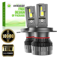 Ampoules LED de Conduite H4 110W 10000Lm 6500K 12V à Faisceau Hi/Lo de Qualité Supérieure, Certifiées, pour Ateliers Automobiles – Contrôle Qualité Rigoureux