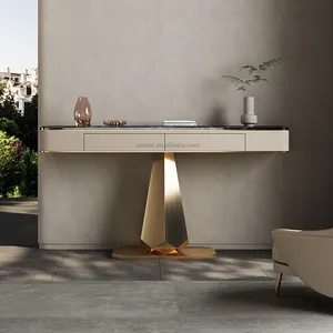 奥米西卡萨简约欧式不锈钢橱柜现代轻型豪华石板桌面控制台桌